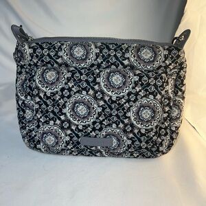 Vera Bradley  quilted cotton print shoulder/crossbody bag blues and greys
